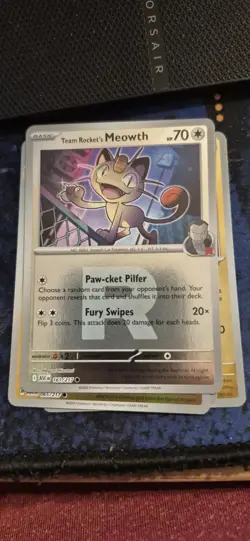 Team Rocket's Meowth 161/217 Reverse Holo Ascended Heroes Pokemon TCG NM 2026 - Image 1