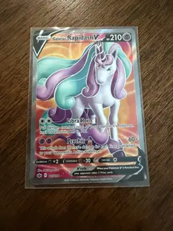 Galarian Rapidash V Pokemon Chilling Reign 167/198 Ultra Rare Full Art Holo NM - Image 1