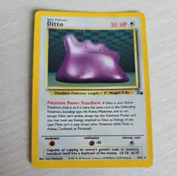 Pokemon Fossil Holo Rare Ditto 3/62 - Image 1