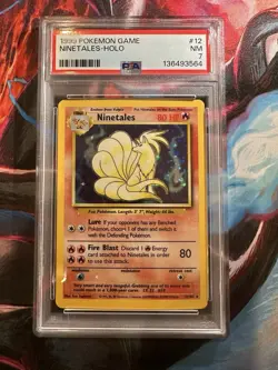 Vintage 1999 Pokemon Ninetales Holo #12 PSA 7 - Image 1