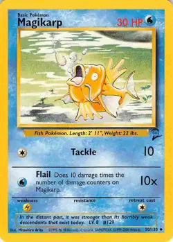 Magikarp 50/130 Uncommon Base Set 2 Pokemon LP - Image 1