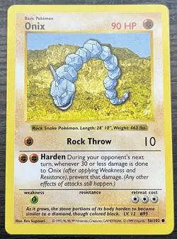 Shadowless Onix 56/102 Pokemon TCG WOTC Base Set MINT - Image 1
