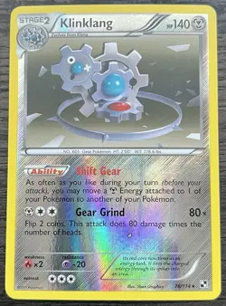 Klinklang 76/114 Pokemon TCG Black & White Base Set Reverse Holo MINT NM - Image 1