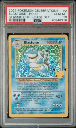 💧 PSA 10 GEM MINT – Blastoise Holo #2 Classic Collection | 2021 Pokemon Celebra - Image 1