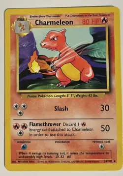 POKEMON CHARMELEON 24/102 1999 BASE SET NINTENDO WIZARDS THE COAST - Image 1