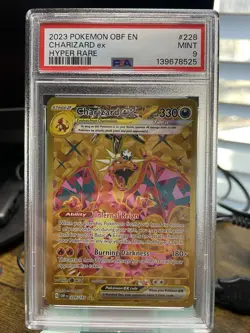Pokemon TCG Charizard EX Obsidian Flames Holo Hyper Rare Card 228/197 PSA 9 - Image 1