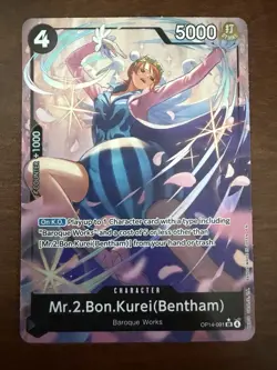 Bandai One Piece Mr.2.Bon.Kurei(Bentham) OP14-091 Character Card 5000 Power - Image 1