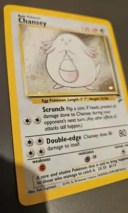 Chansey 3/130 Base Set 2 Holo Rare Pokemon Card WOTC TCG 2000 - Image 3