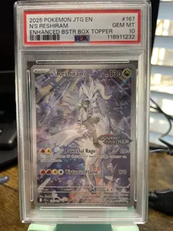 Pokemon TCG N's Reshiram Stamped Illustration Rare Promo Card 167/159 PSA10 Gem - Image 1