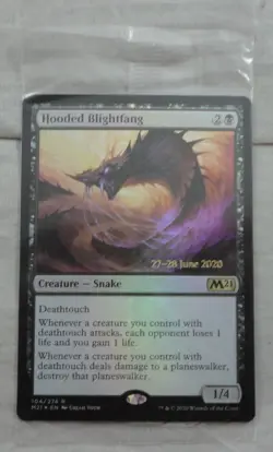 Magic The Gathering Hooded Blightfang Rare Prerelease Foil Card M21 - Image 1