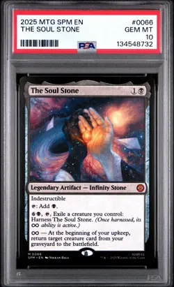 2025 MTG MARVEL'S SPIDER-MAN #0066 THE SOUL STONE PSA 10 - Image 1