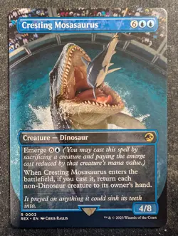 Cresting Mosasaurus - Borderless - Jurassic World Collection (MTG) - Image 1