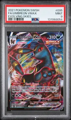 2021 POKEMON SWORD & SHIELD EVOLVING SKIES #095 FULL ART/UMBREON VMAX PSA 9 - Image 1