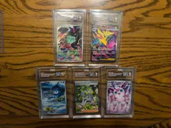 Pokemon cards TAG graded lot of 5 - Mega Evolution - Bulbasaur stamped, etc - Image 1