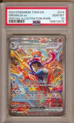 2024 POKEMON GRENINJA EX TWILIGHT SPECIAL ILLUSTRATION #214 PSA 10!! - Image 1