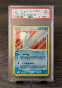 Pokemon Delta Species Gold Star Mew Holo 101/101 Dragon Frontiers PSA 9 MINT - Image 1
