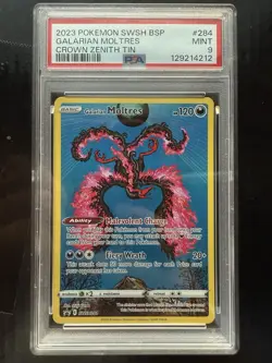 Pokemon Galarian Moltres SWSH284 Black Star Promos PSA 9 - Image 1