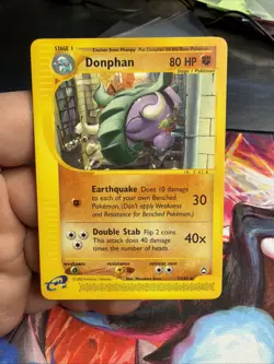 Donphan 7/147 Aquapolis Rare Normal Pokemon Card TCG Very Good Shape See Pics - Image 1
