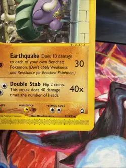 Donphan 7/147 Aquapolis Rare Normal Pokemon Card TCG Very Good Shape See Pics - Image 4