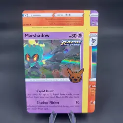 Pokemon TCG Error Miscut Card Marshadow 080/203 Trick Or Trade Holo Rare - Image 1