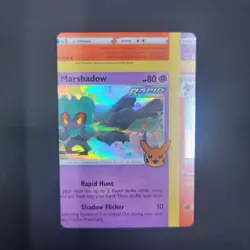 Pokemon TCG Error Miscut Card Marshadow 080/203 Trick Or Trade Holo Rare - Image 3