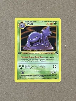 Muk - 28/62 - Pokemon Fossil 1st Edition Rare Card WOTC MP - Image 1