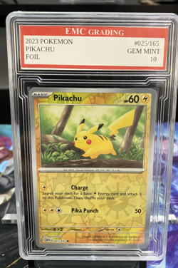 PIKACHU 2023 HOLO FOIL #025/165 Pokemon Card GRADED 10 TCG CCG - Image 1