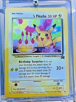 Pokemon Pikachu Birthday Surprise Holo #24 Black Star Promo Rare Card NM - Image 1