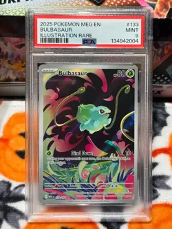 Pokemon TCG Bulbasaur Mega Evolutions 133/132 Illustration Card PSA 9 - Image 4