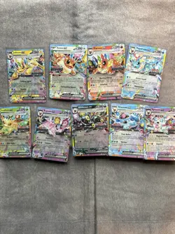 Prismatic Evolutions Surprise Box Stamped EX Promo Cards 9/9 Complete Set Raw NM - Image 1