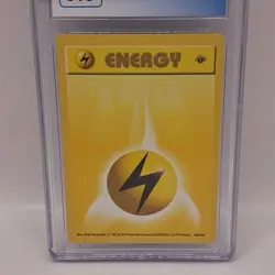 CGC 8.5 Lightning Energy – 1999 Pokemon Base Set 1st Edition – 100/102 – Vintage - Image 5