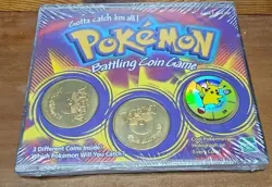 Pokemon Battling Coin Game 3 Different Coins Sealed Nintendo Hasbro1999 Lot of 2 - Image 1