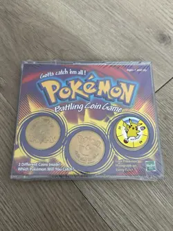 1999 Pokemon Battling Coin Game Sealed 3 Coins Hasbro Blind Pack Pikachu Holo - Image 1