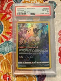 2023 POKEMON SWORD & SHIELD CROWN ZENITH #GG10 FULL ART/MEW PSA 10 - Image 1