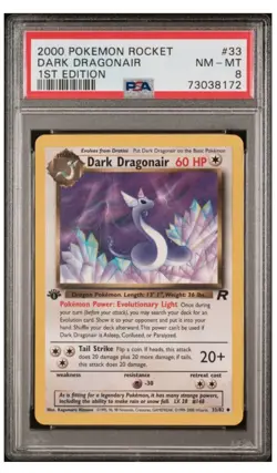 2000 Pokemon 1st Edition Dark Dragonair PSA 8 - Image 1