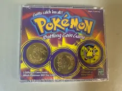 1999 Pokemon Battling Coin Game, 3 Different Coins, New And Sealed, Hasbro 👀 - Image 1