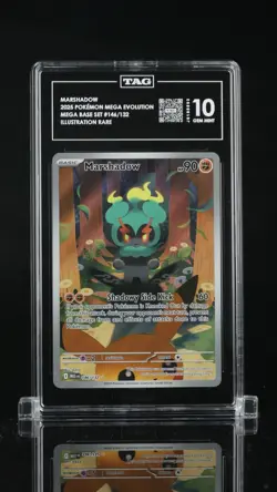 Pokemon Me01 Mega Evolution Marshadow 146/132 Illustration Rare Holo TAG 10 - Image 1
