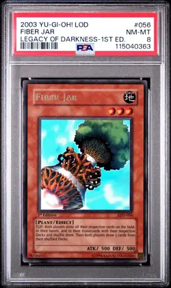 2002 Yu-Gi-Oh! Fiber Jar Legacy of Darkness LOD 1st Edition Ultra Rare PSA 8 - Image 1
