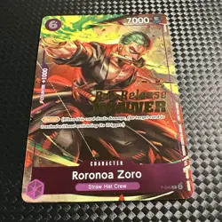 One Piece English Roronoa Zoro Foil Winner Card P-045 - OP06 Pre-Release - Image 1