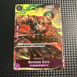 One Piece English Roronoa Zoro Foil Winner Card P-045 - OP06 Pre-Release - Image 2