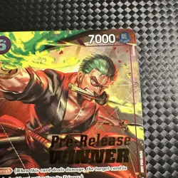 One Piece English Roronoa Zoro Foil Winner Card P-045 - OP06 Pre-Release - Image 4