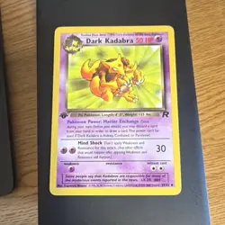 Pokemon Dark Kadabra 1st Edition Rare Regular Team Rocket 50 HP 39/82 Card - Image 1