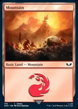MTG Warhammer 40K L Mountain (#316) PLAYSET 4x x4 - Image 1