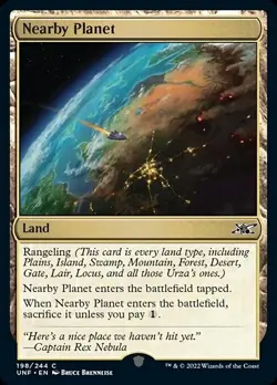MTG Unfinity *STANDARD FOIL* C Nearby Planet #198 - Image 1