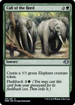 MTG Dominaria Remastered U Call of the Herd #153 PLAYSET 4x x4 - Image 1