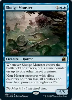 MTG Innistrad Midnight Hunt *FOIL* R Sludge Monster #076 - Image 1