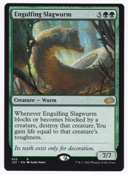 MTG Errors - Miscut - Jumpstart 2022 R Engulfing Slagwurm #655 - Image 1
