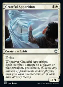 MTG Commander Streets of New Capenna U Grateful Apparition #202 PLAYSET 4x x4 - Image 1