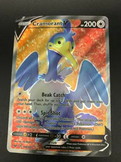 Cramorant V FULL ART ULTRA RARE 198/202 Sword and Shield Base Set Pokemon NM - Image 1
