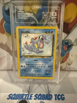 2000 POKEMON NEO GENESIS 1ST EDITION #80/111 TOTODILE TAG 7.5 - Image 1